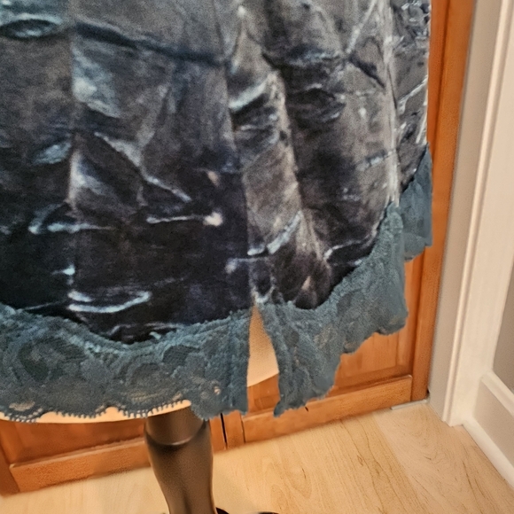 INC International Concepts Teal Velour Lace Cami Tank Top Size L - Picture 5 of 11